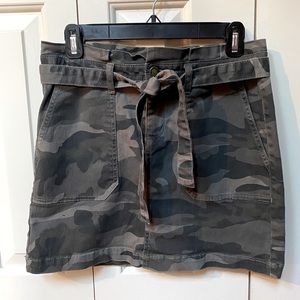 Camo Mini Skirt w/ Belt and Pockets
